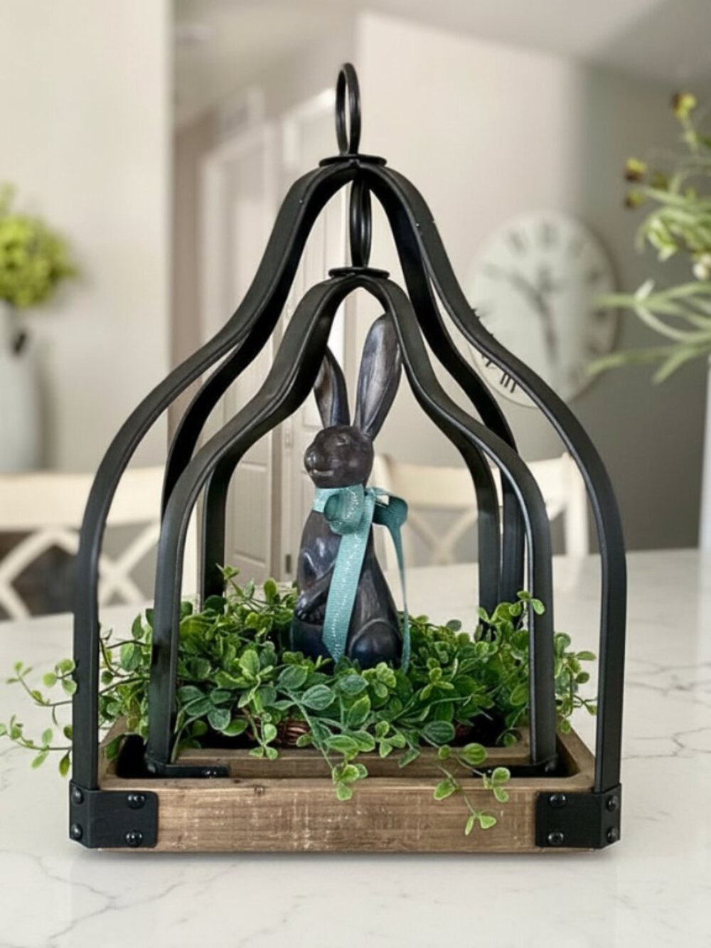 Open-Air Wood & Metal Lantern Set